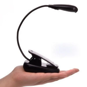 Promotion Battery Powered Flexible Mini Bed Desk Clip On Book Lamp Bright 4 pieces led Book Reading Light