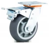 Promotional 4/5/6/8 inch artificial rubber wheel heavy duty furniture TPR grey caster wheel with brake