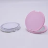 Promotional small flexible plastic pocket mirror round desktop makeup mirror
