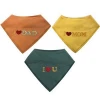 QJMAX High Quality Dirty Saliva Towel Embroidery Triangle Towel Cotton Custom Pattern Baby Bibs