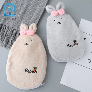 Rabbit Hot Water Bag Plush With Villous Cover Portable Cute Hand Bottles Warmer Women Hand Heater Warmers For Daily Life