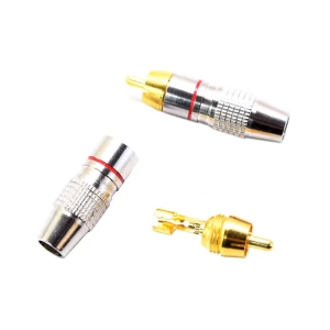 RCA Male Plugs rca connector audio video plug Screws Audio Video In-Line Jack Adapter Solderless Gold Plated