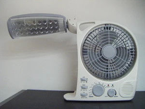 Rechargeable emergency light fan with Radio