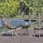 reclining comfortable leisure Big Lots Luxury modern outdoor furniture hotel project teak garden sofa furniture