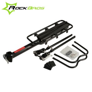 ROCKBROS Bicycle Rear Rack Bicycle Travelling Luggage Carrier Quick Release Alloy Bike Rear Carrier Cycling Luggage Rack Black