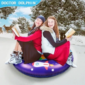 Rocket Pattern Snow Tube Ski Snow Scooter Snow Sled For Adult Child Kids PVC Material Suitable Inflatable Ski Circle