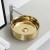 Import Round golden plated luxury ceramic sanitary wares table counter top washbasin bathroom sink art basin gold face hand wash basin from China