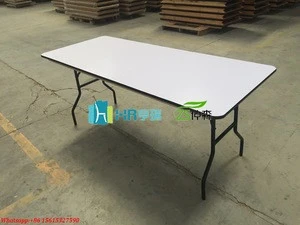 Round plywood PVC coated hotel dining foldable table