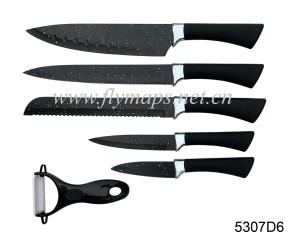 Royal 6pcs Non Stick coating Kitchen Knife set with PP plastic handle knives