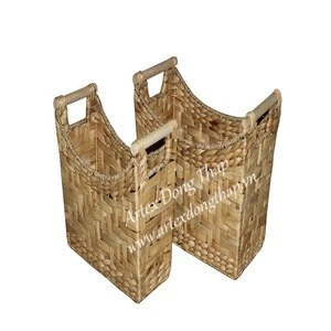 SD5879A - Set of 2 Natural Color Water Hyacinth Magazine Rack