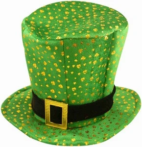 selling good style Irish Top Hat Green Clover Shamrock Ireland mad hatter formal hats QHAT-8546
