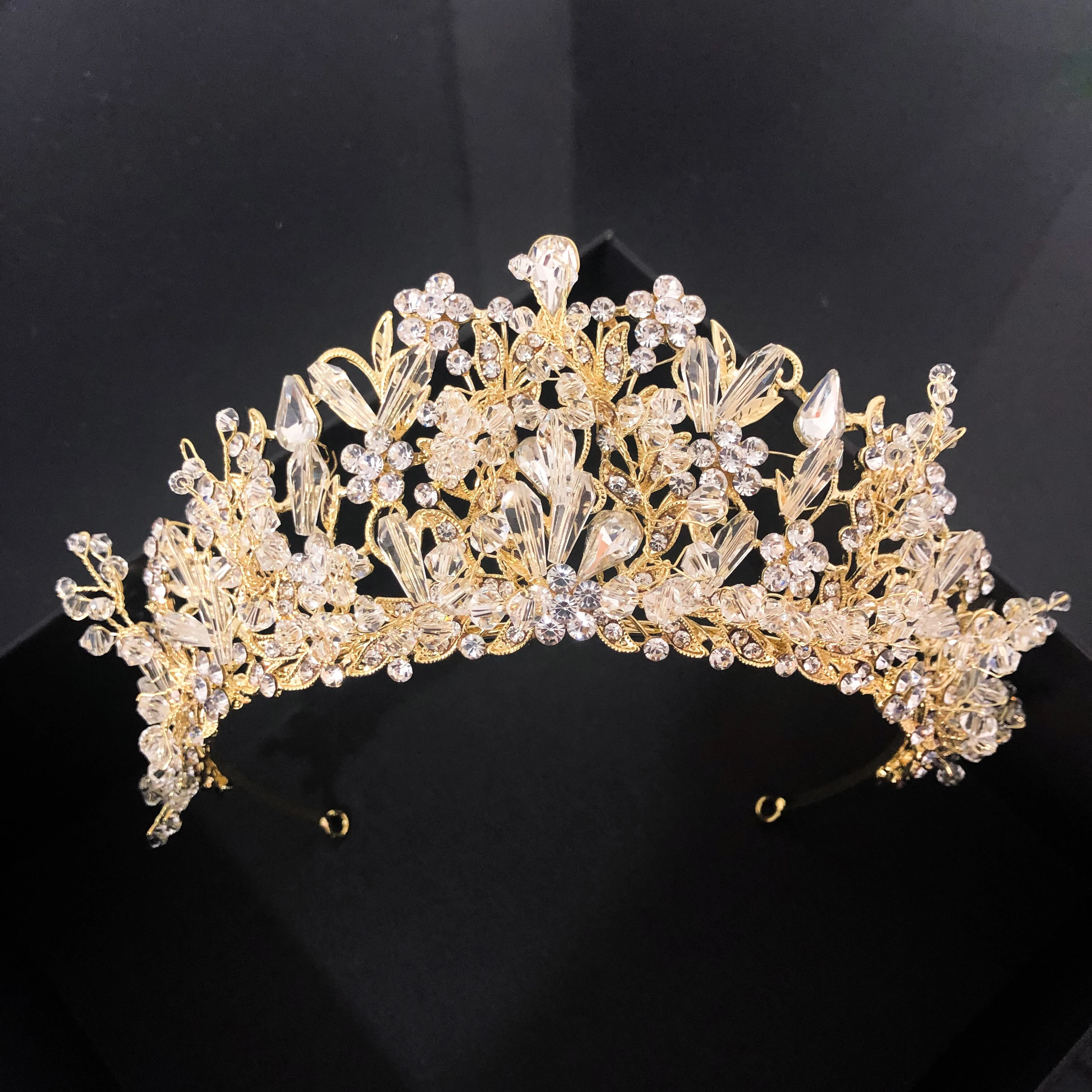 SG0593 European  High Quality Handmade Pageant Headpiece Crystal Rhinestone  Wedding Bridal Tiara Crown