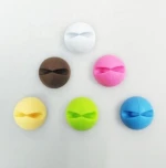 silicone cable clip ,multi-colors , factory oem novelty 2mm self adhesive computer cable holders/blue lounge cable management