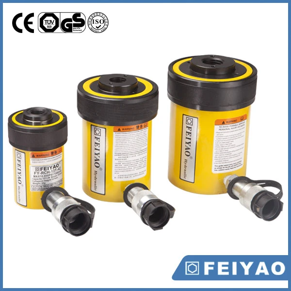 Single-acting piston hollow plunger hydraulic cylinder