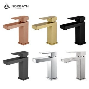 Single handle taps one hole waterfall mixer stainless steel sink tap bathroom face wash basin faucet