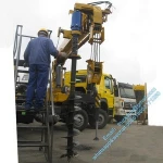 SINOTRUK HOWO 8x4 12 wheeler truck mounted crane with Auger Torque Earth drill for drilling high-tension wire pole factory