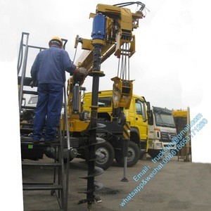 SINOTRUK HOWO 8x4 12 wheeler truck mounted crane with Auger Torque Earth drill for drilling high-tension wire pole factory