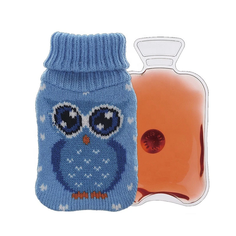 soft mini hot water bottle knitted cover and hot pack warmer click instant gel heat pad