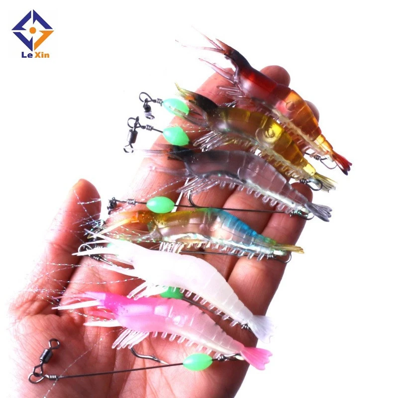 Soft Shrimp 8cm 5.5g Pesca Artificial Fishing Lure Fishing Lure Baits Factory Supply with hook