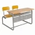 Import Solid Wood attch school desk with bench school furniture from China