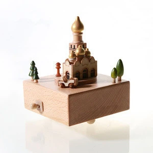 Solid wooden music box with pure music and hand making gifts for kids
