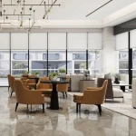 (SP-HC669) New design coffee shop tables and chairs set backrest PU leather leisure restaurant chair