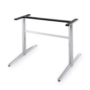 (SP-STL034) Office furniture parts brushed steel metal office table leg