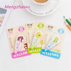Spain school  vintage fancy stationery items list cartoon animal printed school supplies deco white out correction tape roller
