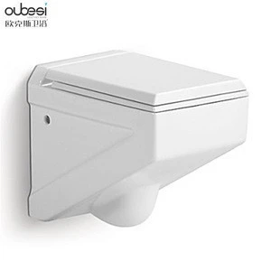 Stable productivity dual-flush washdown ceramic sanitary ware wall hang toilet bathroom suite with low price