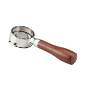 Stainless Steel Bottomless Portafilter with Wooden Handle 58MM Coffee Machine Accessories