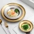 Import Stainless steel golden  plate western food pasta vegetable fruit salad French fry dish Korean barbecue round soup dish crayfish from China