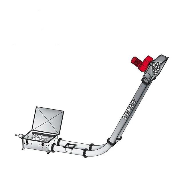 Stainless steel movable tube chain conveyor with hopper