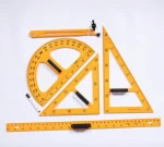 Stationery Supply Geometric 1m Long Ruler, Protractor, 2 Set Squares,Compass Teaching Plastic Ruler Set