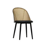 Stylish Rattan Dining Chairs Natural Wicker Bistro Restaurant Chairs Wooden Look Chair For Indoor And Outdoor