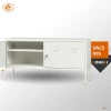Stylish White Living Room Furniture Double Door Steel TV Cabinet with Locks and Layers