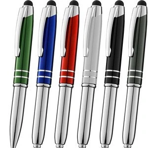 Stylus Pen for Touch Screen Pen Tablets iPads iPhones Capacitive Pen with LED Flashlight w589