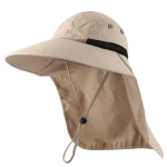 Summer Hiking Fishing Boonie Bucket Hat Quick Drying Men Women Wide Brim Sun Hat with Neck Flap