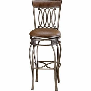 Swivel bar stool with round padded seat dining kitchen pub chair