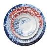 SY Dinnerware new design handmade dinner plate  ceramic tableware embossed dinnerware with gold rim for dinningroom