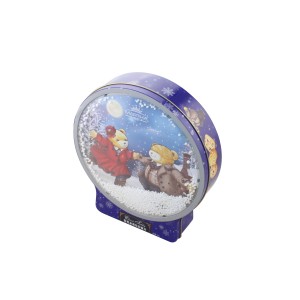T-S015Factory directly saling tinplate box  merry christmas candy chocolate cookies biscuit snow gift box