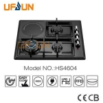 Tempered gas hob 4 burner cooktop with big wok burner