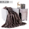 Top Quality Luxury Striped Double Layer Mink Faux Fur Throw Blanket