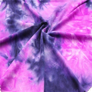 Top sale tie dyed t-shirt fabric brushed polyester spandex knitting 95%T5%SP  fabric