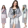 Transparent Rain Coat Women Long Raincoat Plus Size Hooded Impermeable Trench Coat Motorcycle Rain Cover Camping Hiking Poncho
