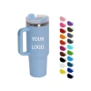 Tumblers wholesale bulk customized 40 oz stainless steel cup double wall insulated thermal 40oz tumbler with handle and straw