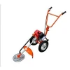 Two hand push type GX35 brushcutter /grass trimmer with two wheels