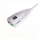 USB 2.0 External 3D Virtual 7.1 Channel Sound Card Adapter with 3.5mm Headphone Mic Jack for Mac Win 7 PC Laptop Desktop (White)