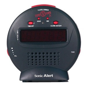 USB charging and battery backup Sonic Bomb Jr. Loud Alarm Clock with Bed Shaker - SBJ525SS