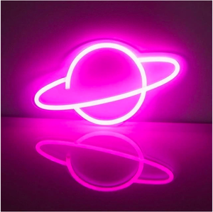Usb Charging Battery Wall Light Decoration Planet Shaped Led Neon Sign Lights for Christmas Birthday Party Kids Living Room