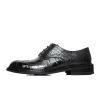 Vikeduo Hand Made Black Alligator Fashion Bespoke Black Real Crocodile Skin Official Leather Sole Dress Shoes